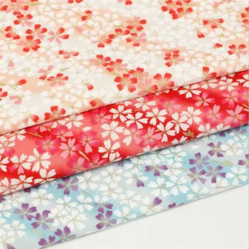 

CF653 1m Japanese Style Waka Cotton Fabric Sakura Printed 100% Cotton Fabric For The Kimono Table Clothes Door Curtain Fabric