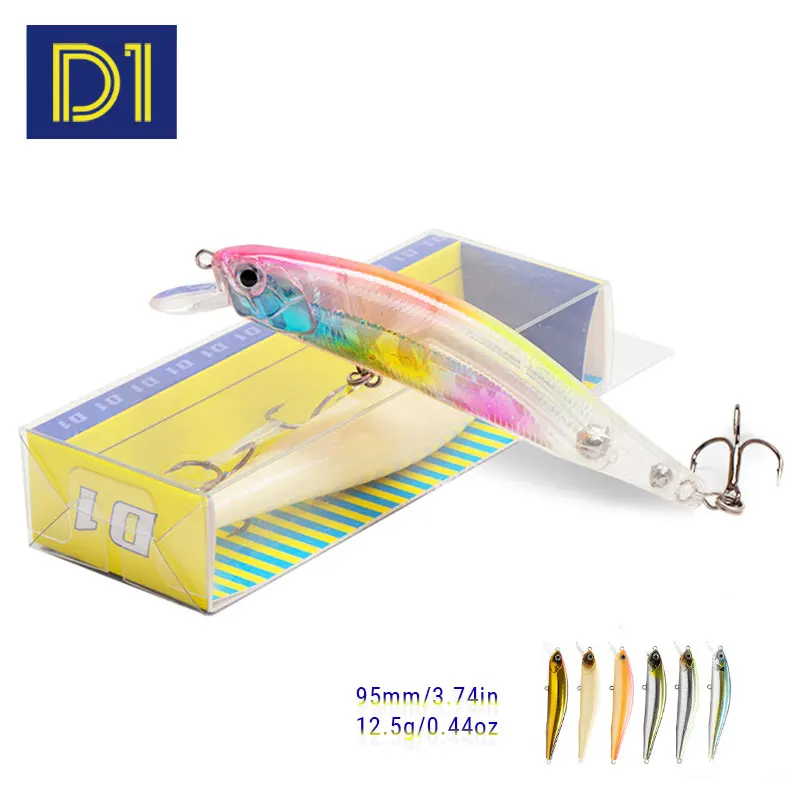 

D1 Floating Minnow 2020 Fish Wobblers for pike Sea Bait 95mm 12.5g Bass Fishing Tackle Trolling Jerkbait natural color Lure