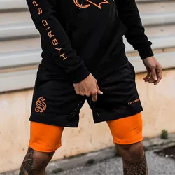 Shorts de sport à Double couche pour hommes, pantalons de Fitness, de basket ball, de course, d'entraînement, de marque européenne et américaine, 2021 