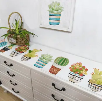 

Nordic Cactus Green Leaf Table Runners Cotton Linen European Table Cover Cloth For Wedding Dinning Table Home Decoration Runner