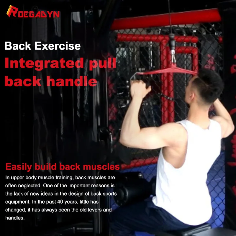 Fitness Lat Pull Down Bar Home Gym Pulley Grips Rotating V-Bar Cable Machine Attachment T Handle gym pulley attachments fitness equipment accessories