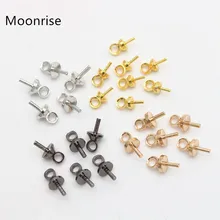 100 шт 3 мм 4 мм латунный глаз булавка жемчужная Подвеска Шарм Разъем под ключ для изготовления ювелирных изделий Diy