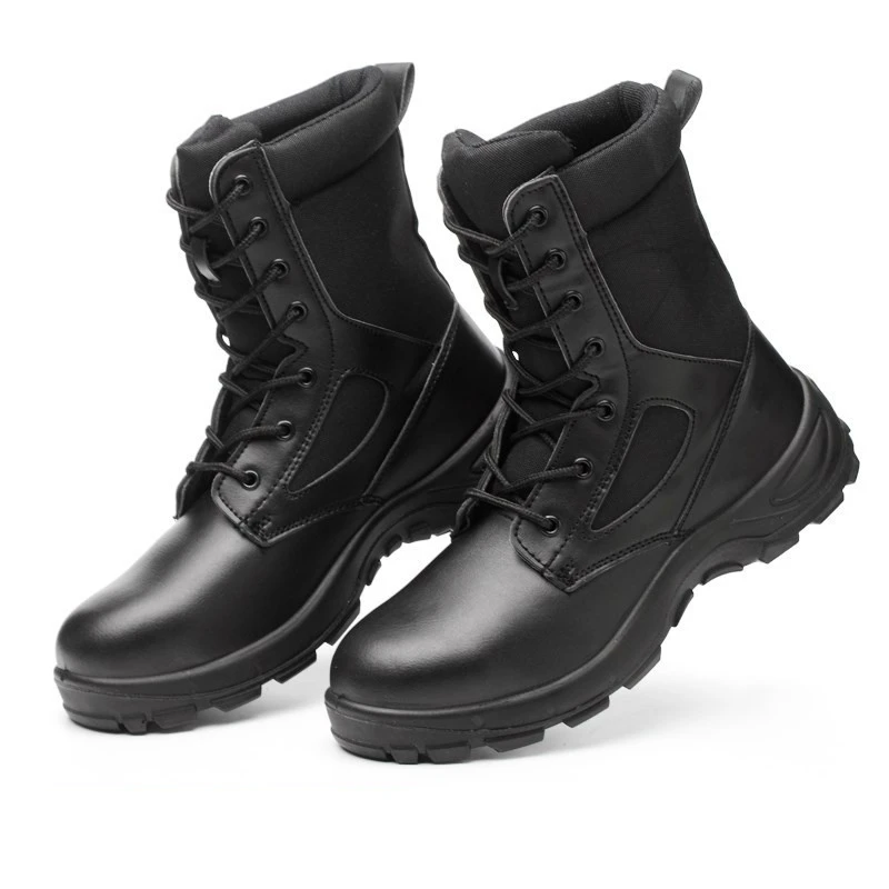 Mens Leather Breathable Safety Steel Toe Lace Combat Hiking Work Ankle Boots