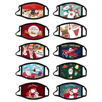 

Cotton Christmas Breathing Face Mask Mouth Cover Party Masks Christmas Cartoon Print Face Mask Protection Mascarilla