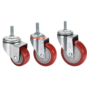 

uxcell 1-4pc 2.5inch 3" 4" 5inch Swivel Caster Wheels Casters M10x30mm Threaded Stem For Carts Furniture Dolly Workbench Trolley