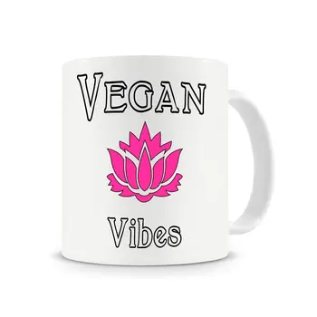 

Vegan Vibes Mug,Vegetarian Mugs,Vegan Vibes,Gifts for Vegans,Funny Coffee Mug Cup with Stirring Spoon