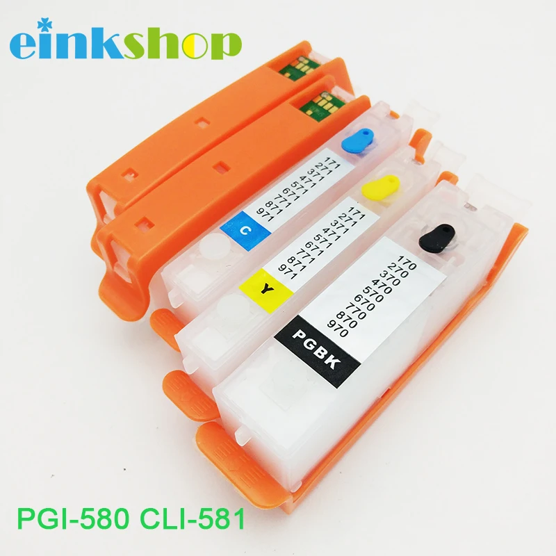 Einkshop совместимый pgi-580 cli-581 заправка чернильный картридж PGI580 CLI581 для canon PIXMA TS6150 TR7550 TR8550 принтер с чипом