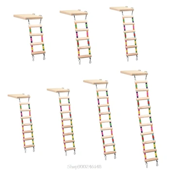 

Wooden Parrot Hamster Climbing Ladder Swing Play Toys Set Birds Hanging Bridge Exercise Perch Stand Platform Cage O06 Dropship