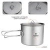 Tomshoo 1100ml Titanium Mug Outdoor Camping Picnic Water Cup Camping Tableware Cookware w/ Lid Camping Accesorios Cookware Camp 5