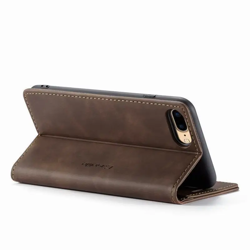 Leather Case For Iphone 7 8 Plus Luxury Magnetic Flip Multifunctional Matte Wallet Bumper Phone Cover For Iphone 7 7plus 8plus