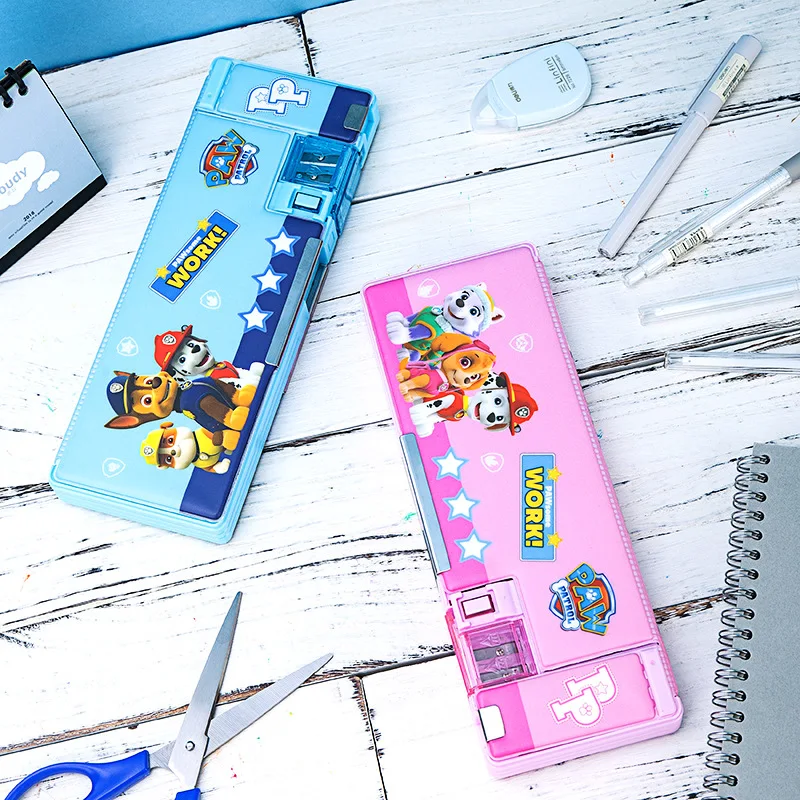 

Deli 70869 Paw Patrol University Work Stationery Box PVC Environmentally Friendly Two-color Students Pencil Case Storage Box Two