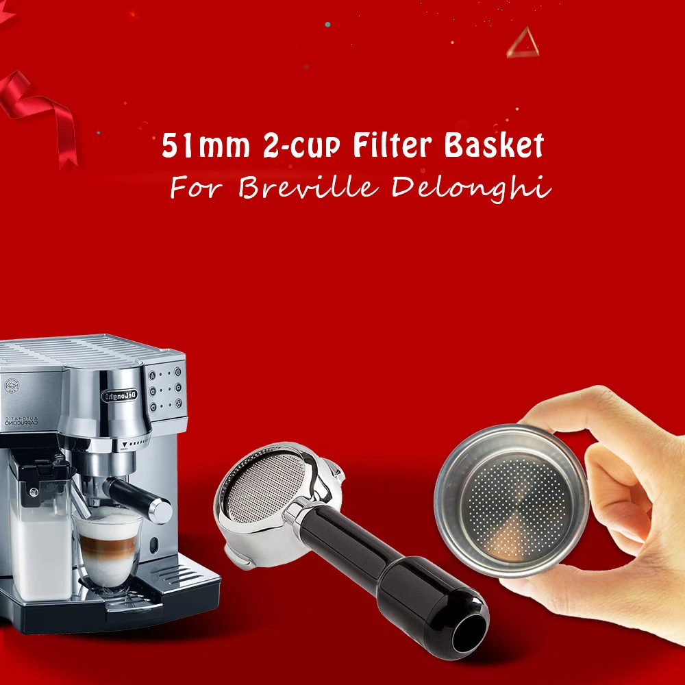 High Pressure Breville Delonghi Krups Coffee Machine Filter Porous Accessories Double Cup