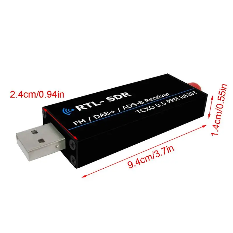 1 комплект черный RTL2832u RTL SDR беспроводной радиоприемник R820t2 USB RTL-SDR ключ с SMA