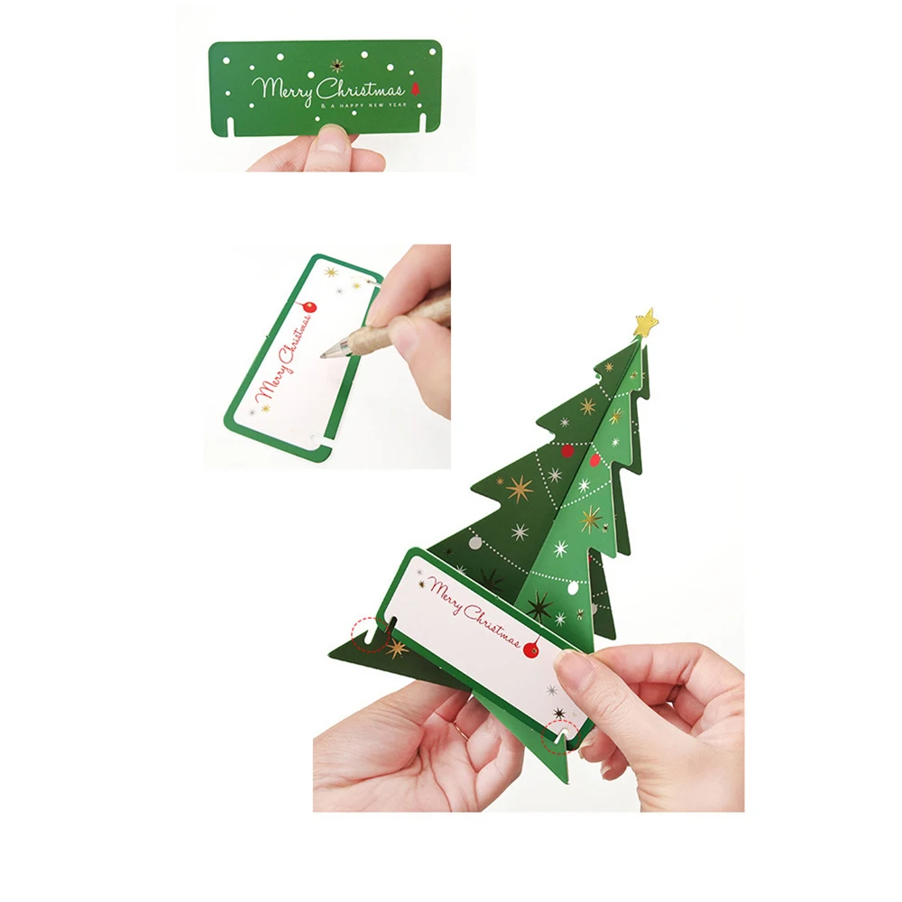 Lychee Life 3D Christmas Tree Shaped Greeting Card Gifts Green Party Cards Invitations Greeting Car - 4.00042E+12