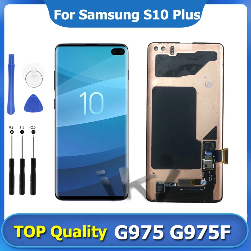 Display Lcd Super Amoled Da 6.3 "Pantalla S10 Plus Per Samsung Galaxy S10 Plus Touch Screen Digitizer S10 G975 Sostituzione Dello Schermo