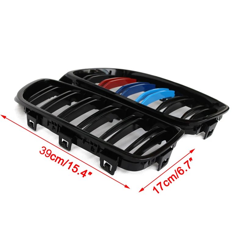 1 Pair Gloss Black/M Color Car Front Kidney Grille Racing Grilles For BMW 3Series F30 F31 F35 2012-2018 Auto Accessories
