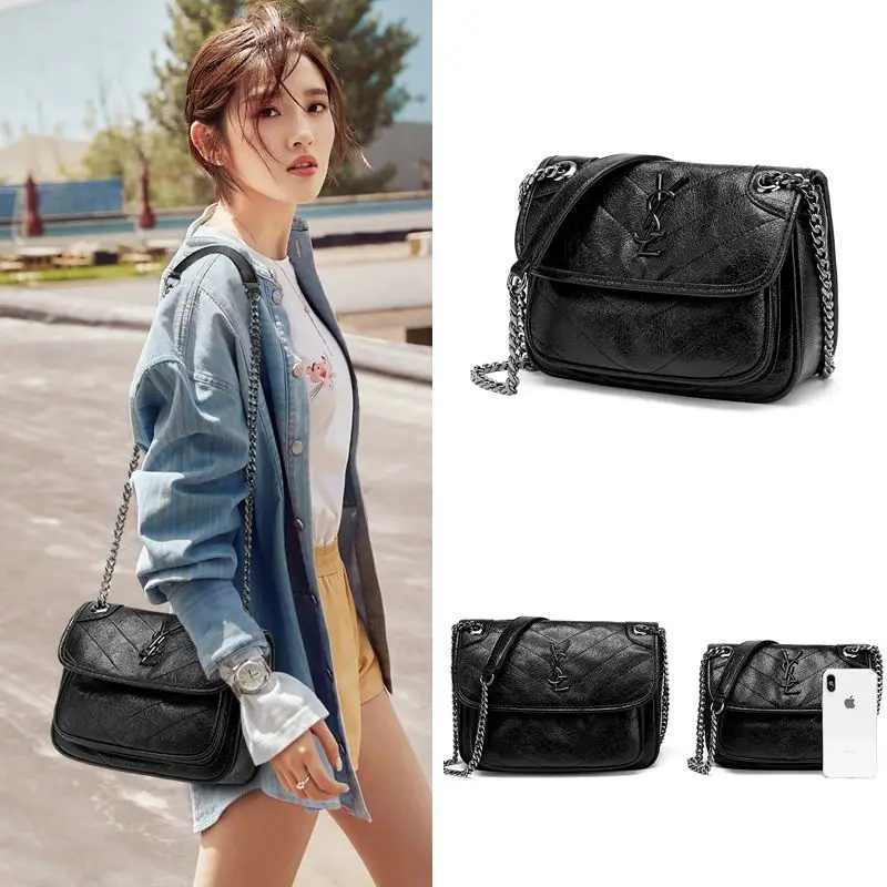 

Sheepskin Rhombus Chain Small Square Bag New Style 2019 Versitile Fashion Graceful WOMEN'S Leather Bags Crossbody Bag