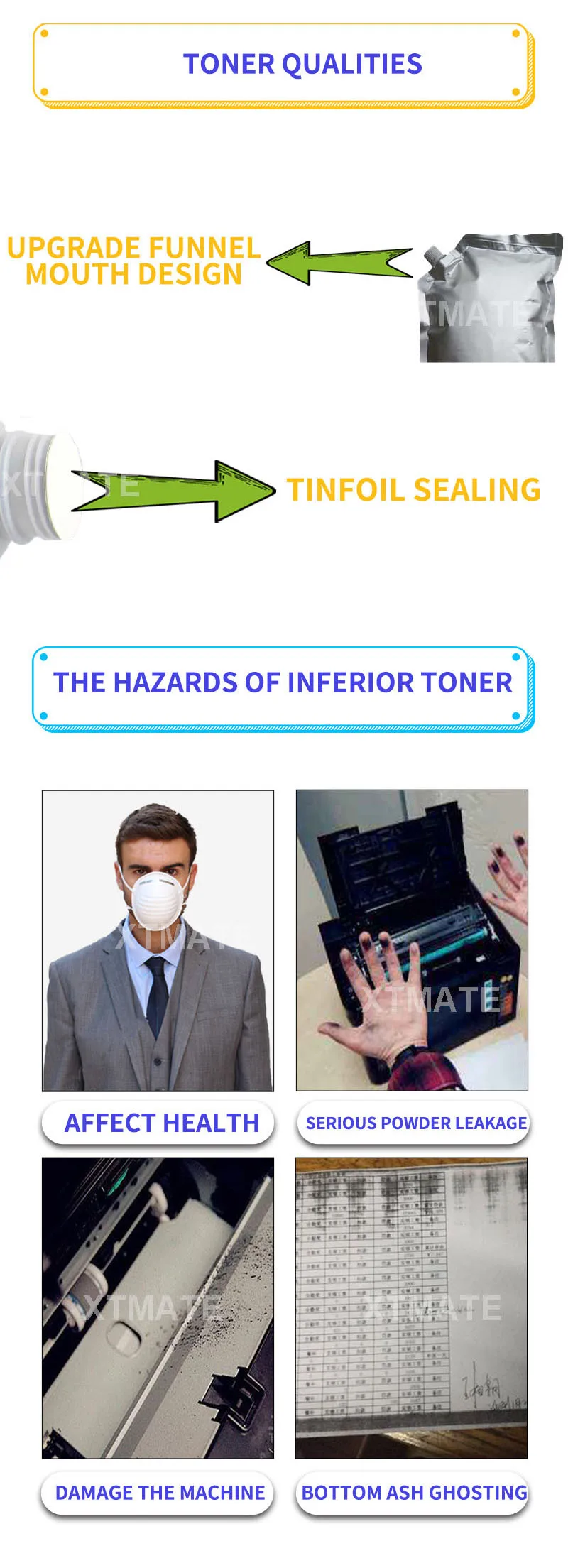 Description Picture 3 of itemCompatible CF400A Toner with Chip CF400A CF401A CF402A CF403A for HP M252dw M252n M277dw M277n M274n printer laser refill powder