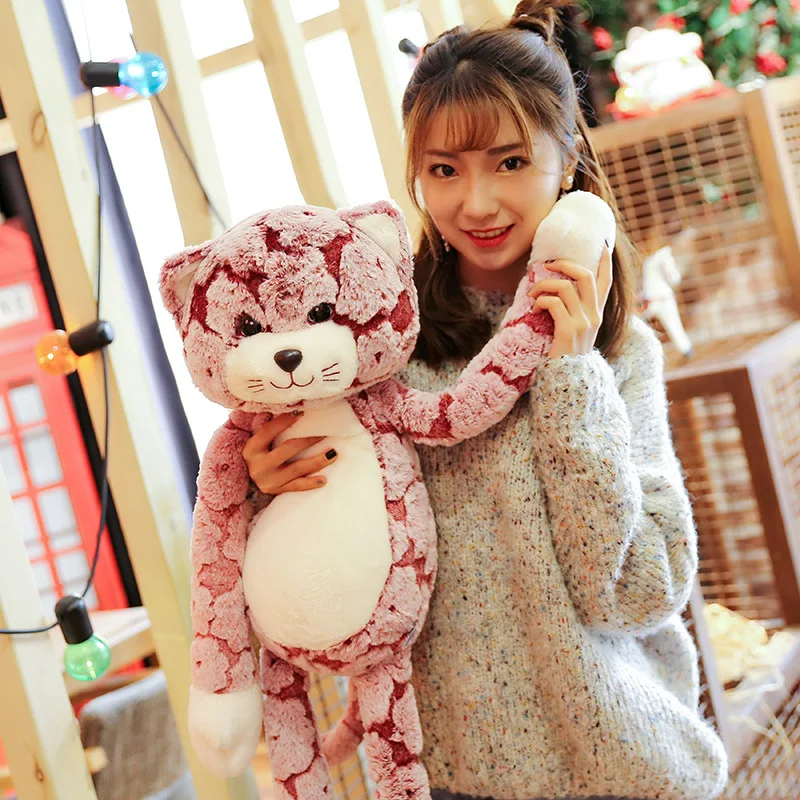 В переменного тока, 50-90 см Kawaii Плюшевые игрушки для кошек мягкие Животные Милая пышная Мягкая кукла кошки игрушка для детей Девушки Дети Рождество подарки на день рождения