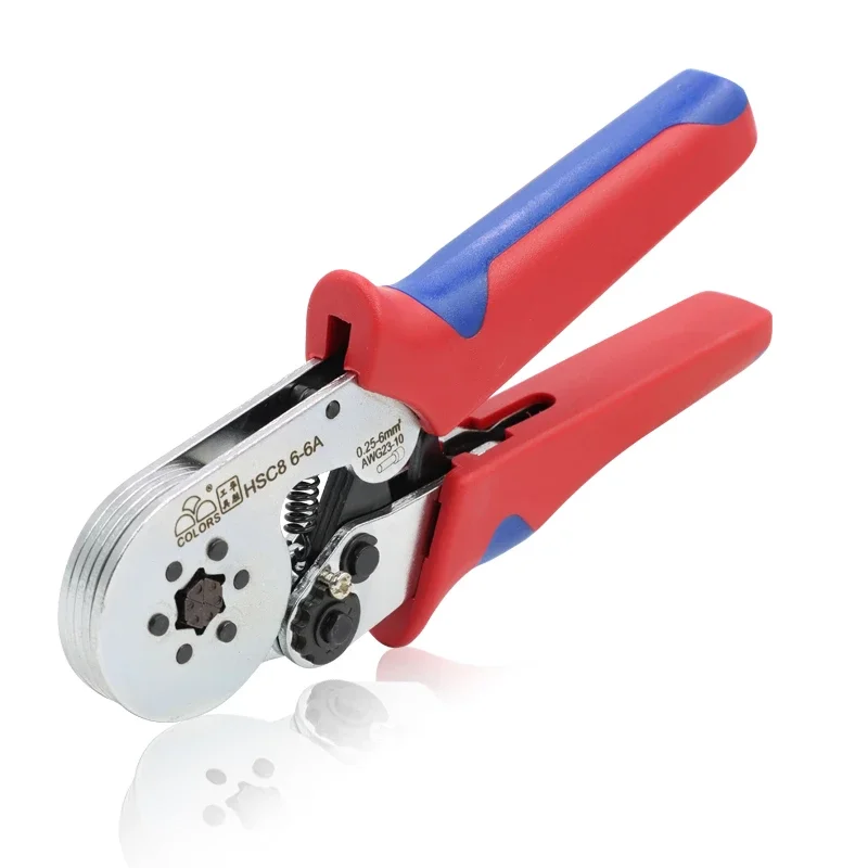 HSC8 크림핑 플라이어, 0.25-6 mm2, 23-10AWG, 1020 개, 700 개 튜브 박스 타입, 니들 타입 터미널 크림프, 미니 압력 와이어 도구