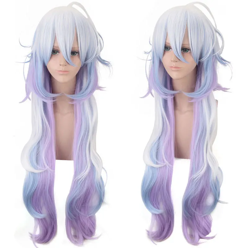 Anime 100CM Fate Grand Order FGO Cosplay Wig Costumes Merlin Earrings