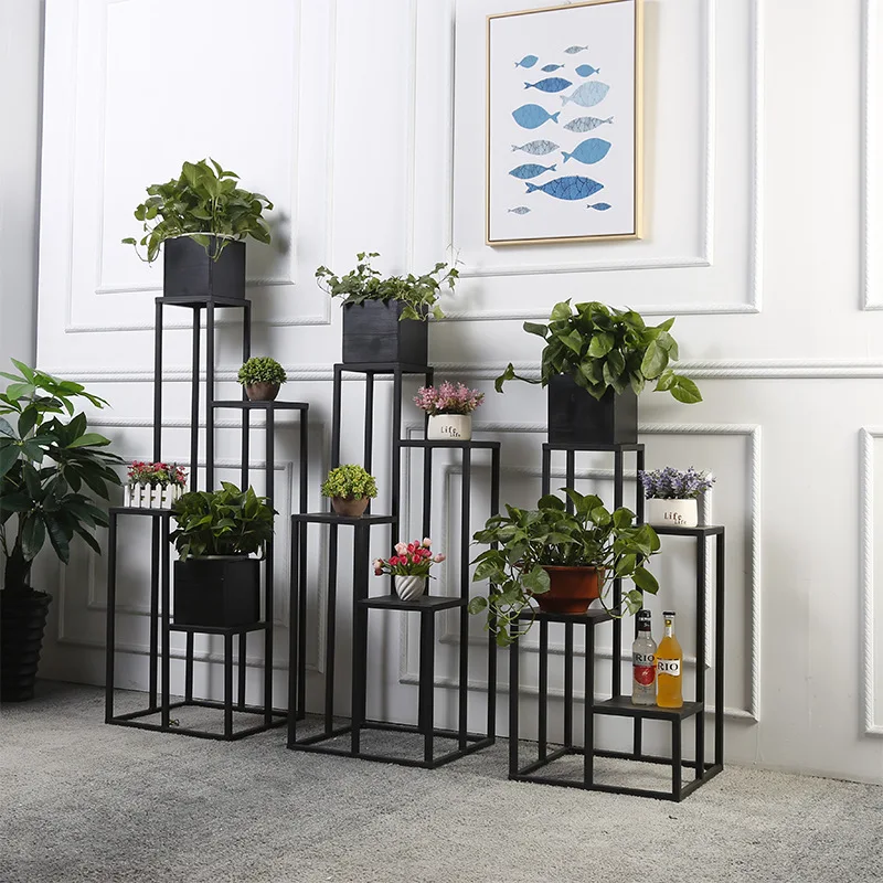 4 layers metal floor iron plant stand planter Modern fashion classic nordic metal shelf indoor plant flower rack