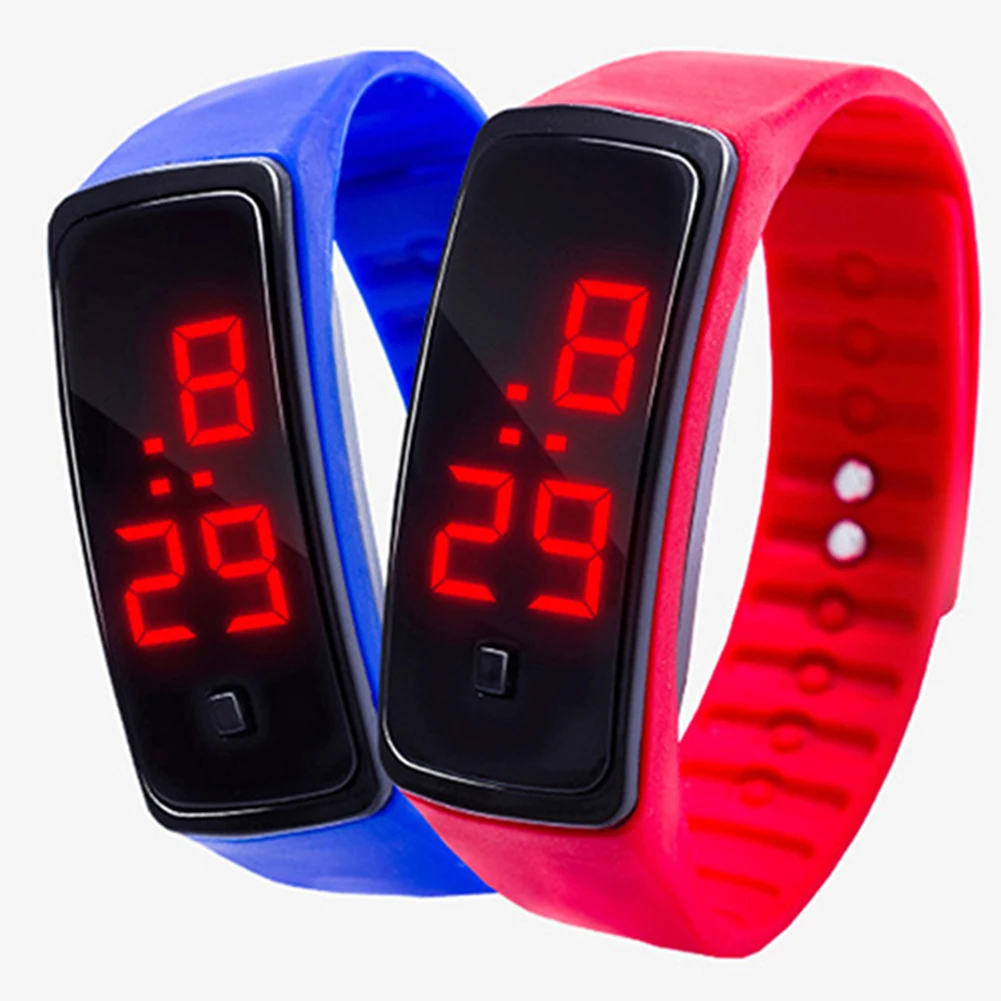 Модный цифровой светодиодный дисплей для спортивных часов, спортивные квадратные желеобразные водонепроницаемые relógio светодиодный наручные цифровые часы с силиконовым ремешком