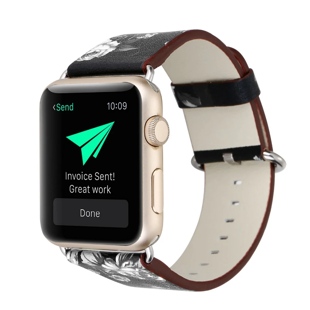 Genuine leather strap For apple watch band apple watch 5 4 3 band 44mm/40mm iwatch band 42mm/38mm correa Bracelet watchband belt - Цвет ремешка: Black gray