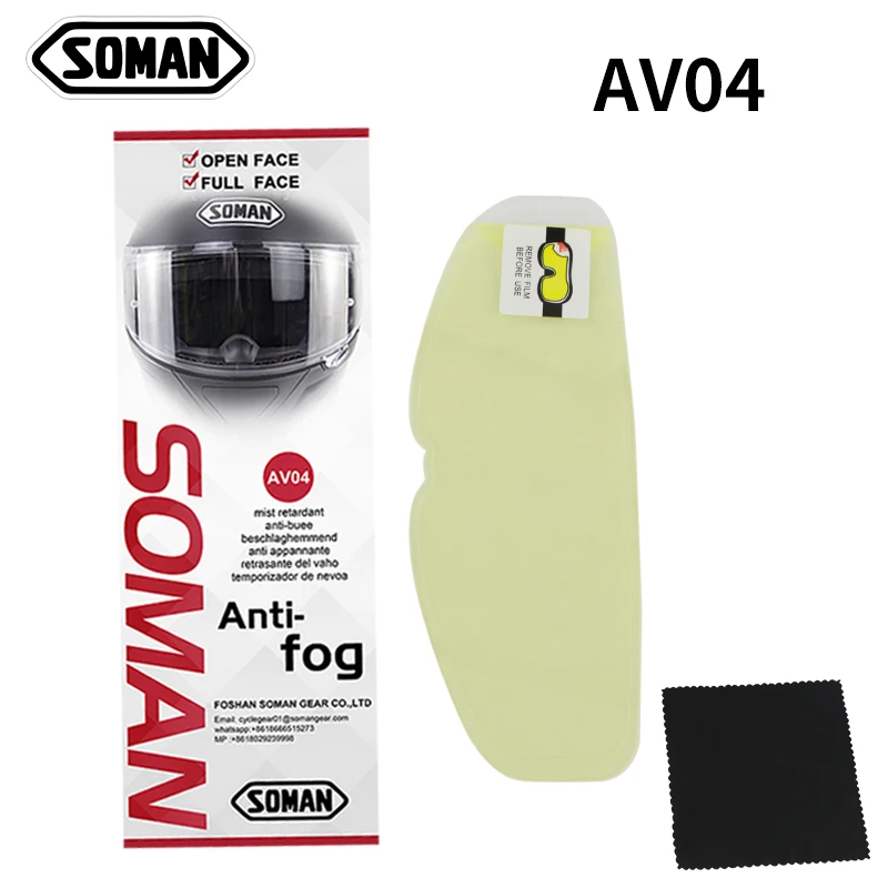 

Soman AV04 Anti-fog Film For Motorcycle Helmet visors Full face or open face Universal use Valid date over 5 years