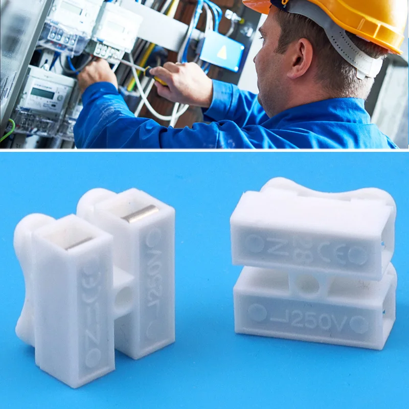 20pcs Lot Terminal Block 10A 220V High Pressure Resistant 2 Pin Push Quick Wire Cable Connector White Wiring Terminal