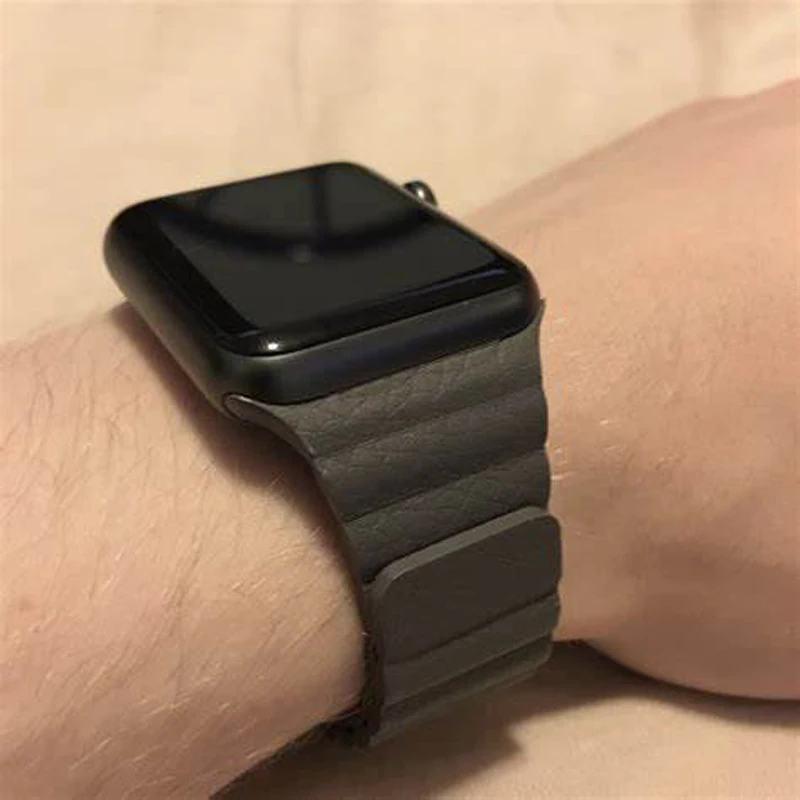 Регулируемый магнитный ремешок из натуральной кожи для apple watch 4, 1, 2, 3, 42 мм, 38 мм, ремешок, застежка на браслет, петля для iwatch 4