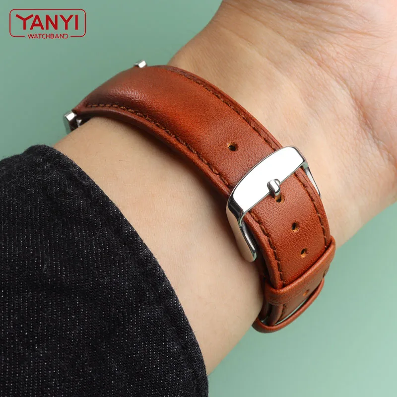 COW LEATHER Watchband 20mm  22mm watch strap wristwatches band handmade Genuine leather bracelet