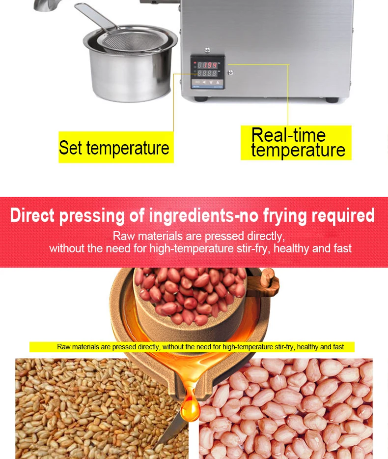 Интеллектуальный контроль температуры, экстрактор оливкового масла, пресс для масла er Flaxseed, автоматическая машина для холодного отжима масла из нержавеющей стали