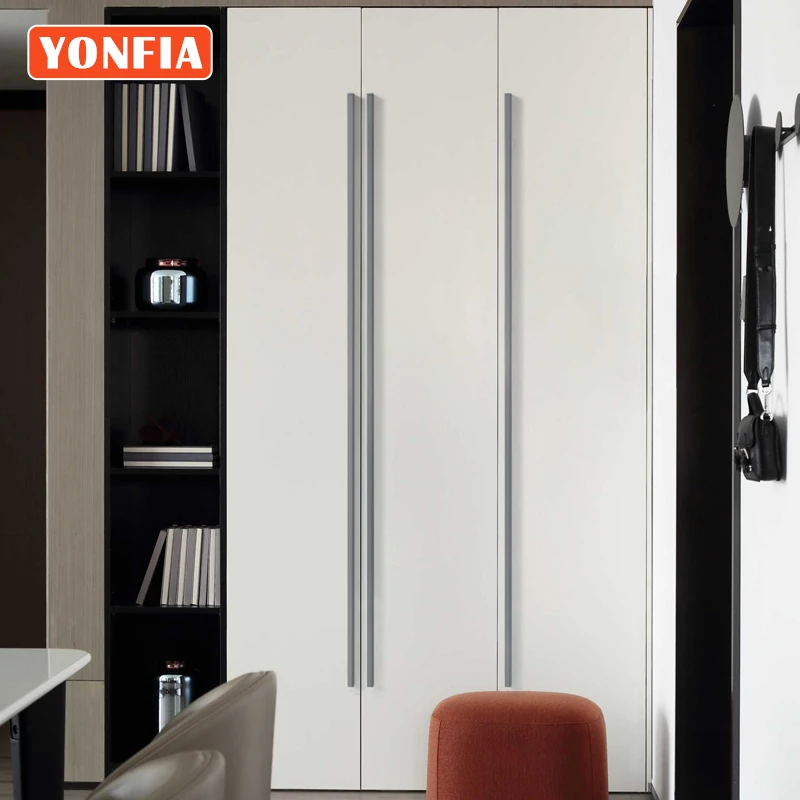 YONFIA 3745 Long Aluminium Profile Furniture Cupboard Handle Wardrobe Kitchen Cabinet Drawer Pull Handle Long Closet Door Handle