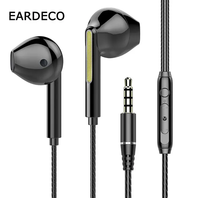 EARDECO Wired Mobile Headphones Bass In Ear Headphone with Mic Music Earphone Earbuds Stereo Sport Earphones Headset for Phone 1