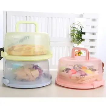

Portable Cake Storage Boxes Transparent Sealed Crisper Boxes Food Storage Boxes With Foldable Handle