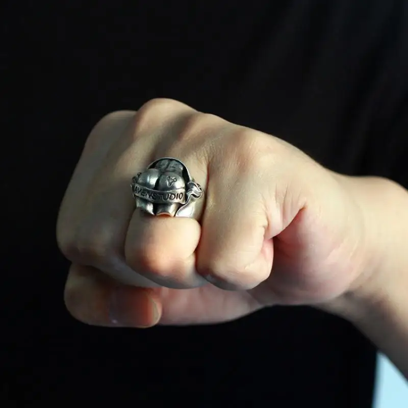 Кольцо мужское серебряное в стиле хип-хоп | Украшения и аксессуары