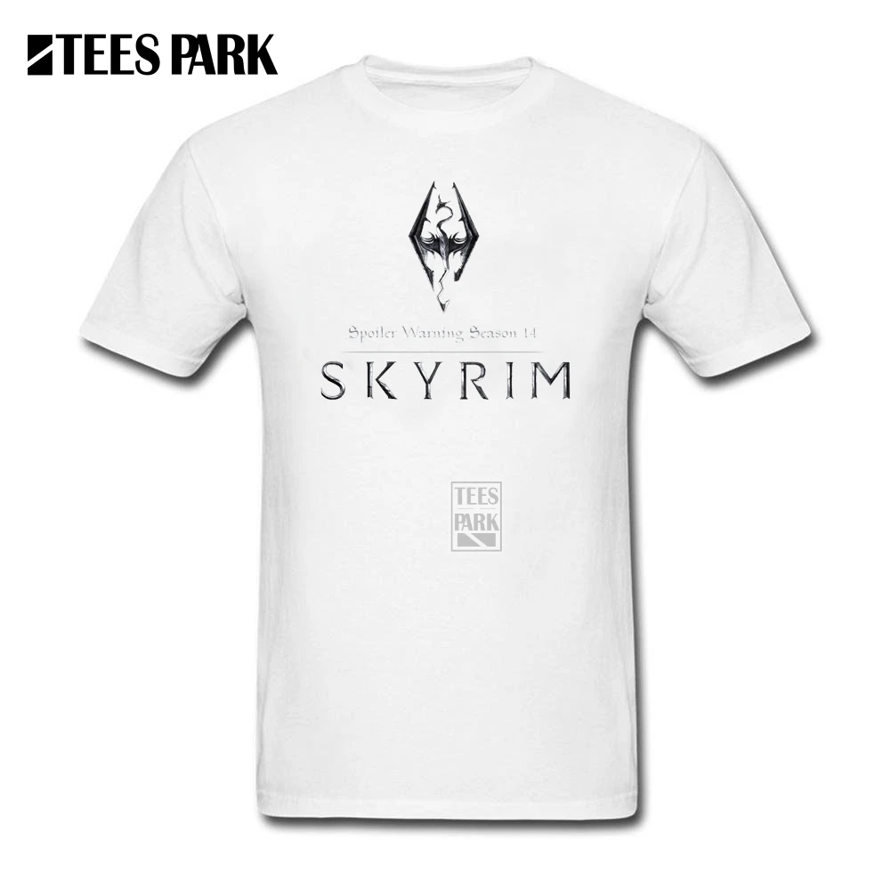 Мужская футболка Дракон Skyrim Symbol Футболка мужская Crewneck 3D Принт футболки с коротким рукавом Футболка с круглым вырезом мужские дизайнерские Топы Одежда - Цвет: White