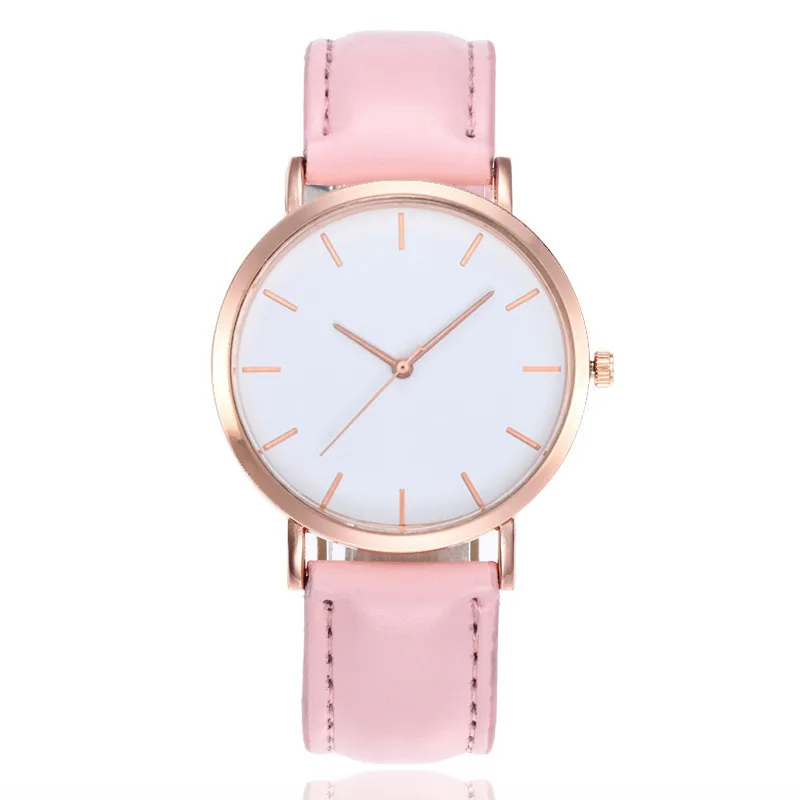 

Hot Hot Selling Fashion Rose Gold Shell Roman Wordless WOMEN'S Model Leather Belt Quartz Watch