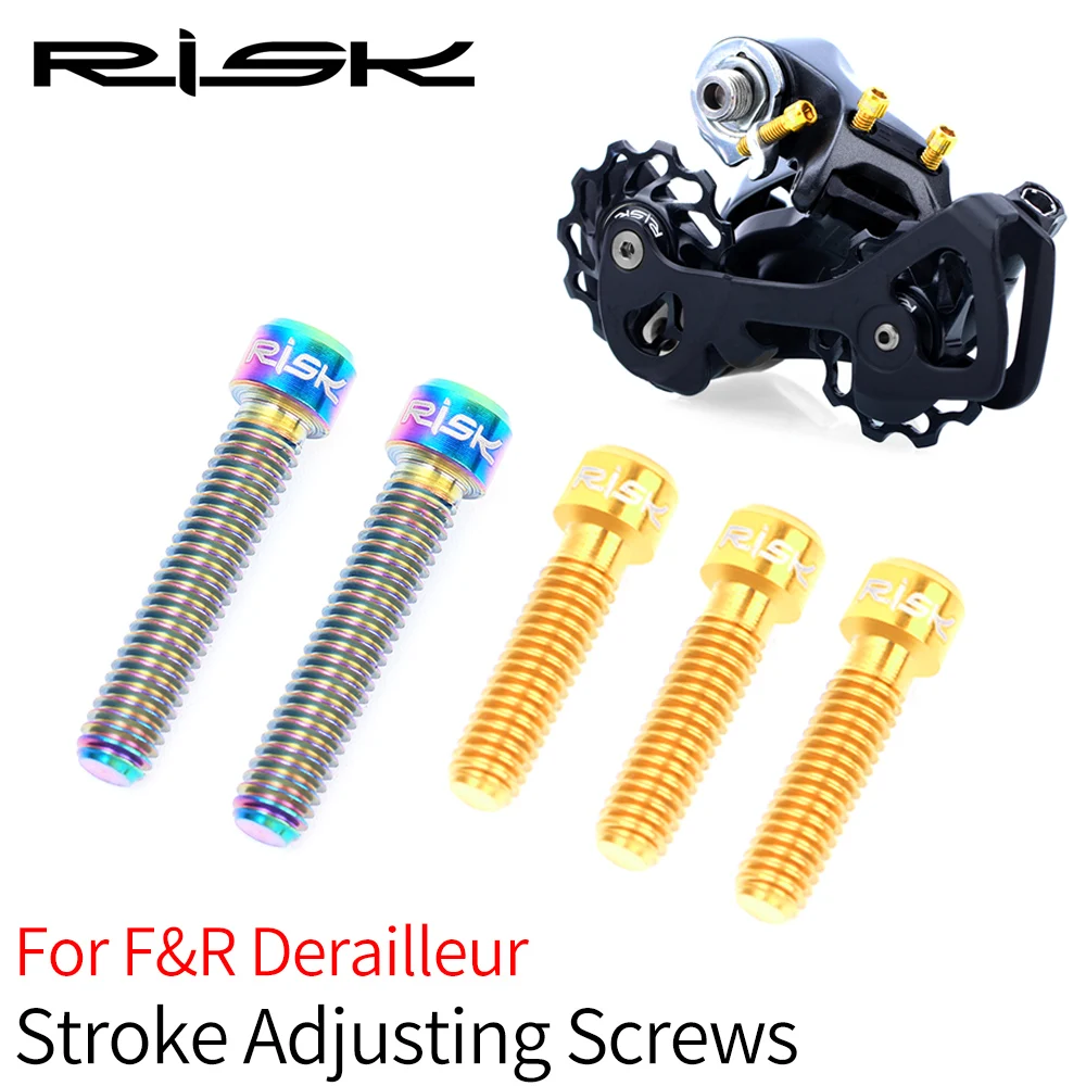 

RISK M4x20 /M4x13.5mm Titanium Alloy Bike Bicycle Stroke Adjusting Screws for Front & Rear Derailleur Shift Adjustment Screw