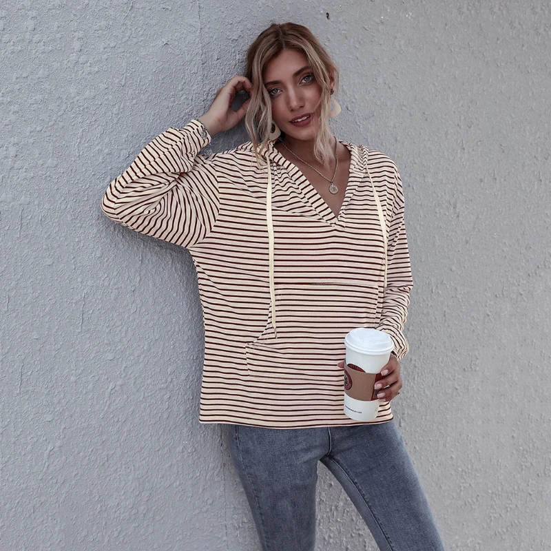 Women Long Sleeve Drawstring Hoodies Sweatshirt