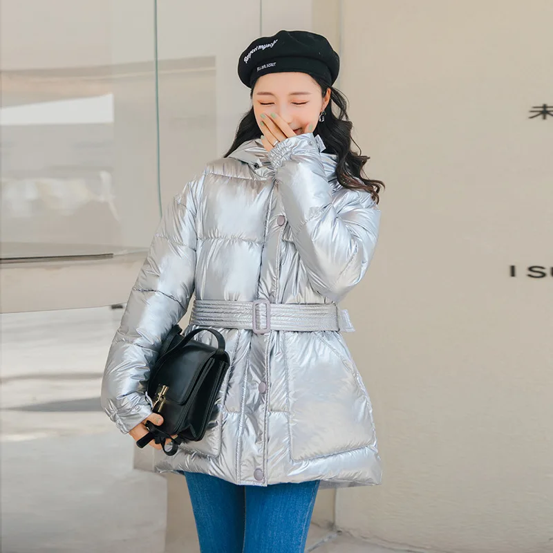 

Dongdaemun 2019 New Style Winter Versatile Korean-style Bright Surface Waist Hugging Slimming down Jacket Cotton-padded Clothes