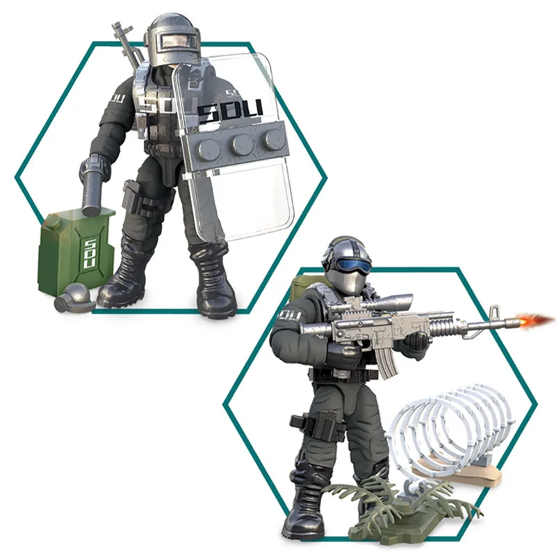 

All Movable Joint Military Soldier Doll Building Blocks Mini Small Grains with Educational Assembled Flying Tiger Special Combat