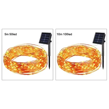 

Solar Solar String Lights Outdoor Warm White LED Waterproof Decorative Copper Wire String Lights for Party Patio Garden Gate