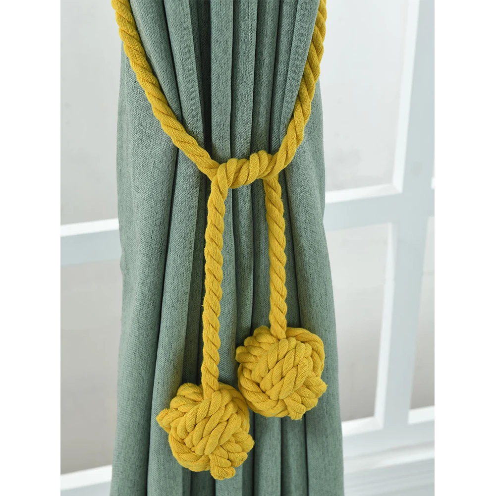 1 Pair Long Loop Decorative Rustic Bedroom Curtain Tieback Holdbacks Tie Rope Living Room No Screws Home Solid Knitting