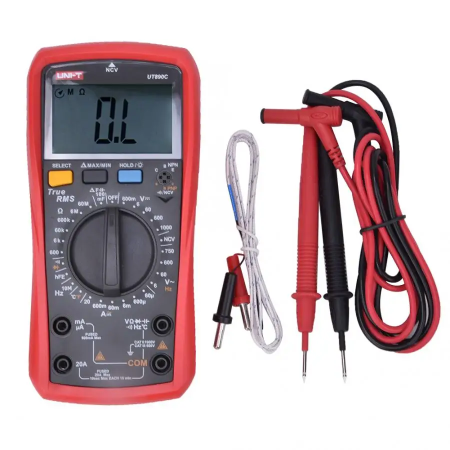UNI-T UT890C 6000 цифр Многофункциональный цифровой ручной диапазон True RMS Многофункциональный цифровой мультиметр