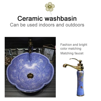 

Simplicity Art Ceramic Washbasin Bathroom Sink Lavatory Sink For Toilet Shampoo Basin Round Countertop Basin Matching Set Drain