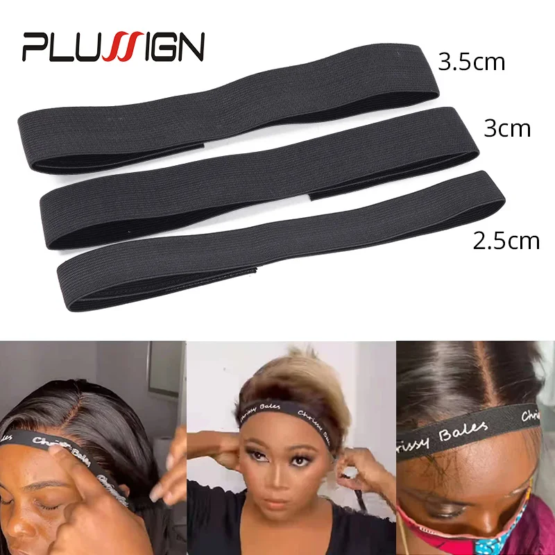 Plussign Black Elastic Bands With Adjustable Hook Wig Accessories
