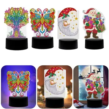

Diamond Painting LED Light DIY Christmas Tree Santa Claus Embroidery Home Night Lamp Needlework Cross Stitch Christmas Gift