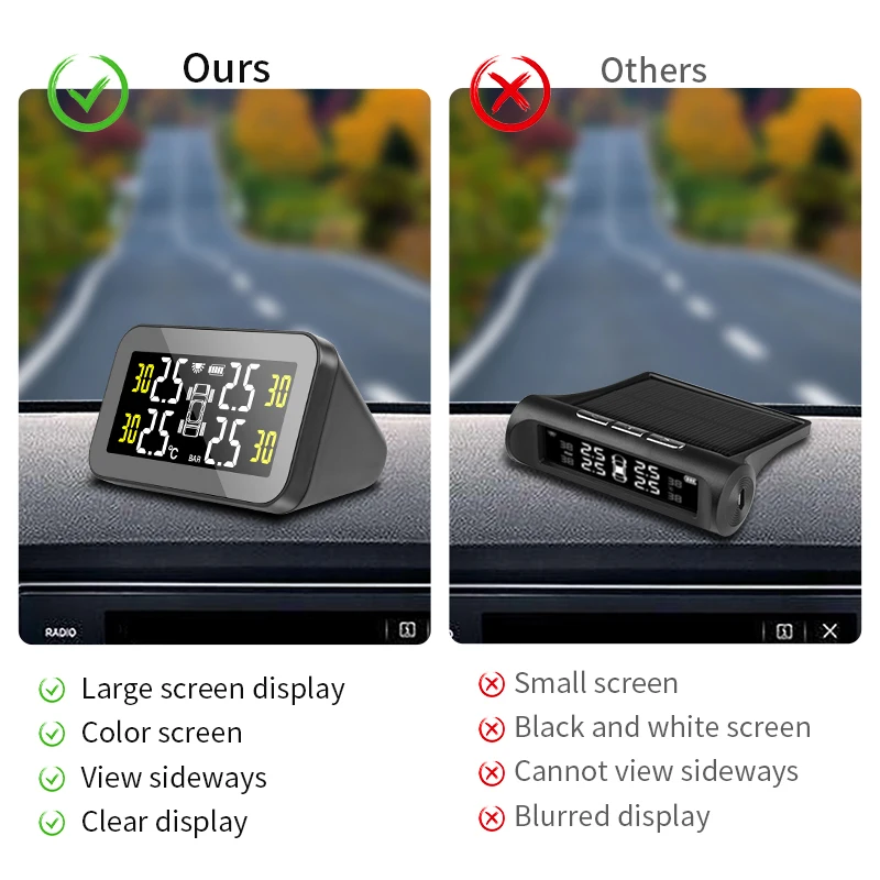 Ʈ ڵ Ÿ̾ з  ý, ū ȭ TPMS, ¾籤 ,    LCD ȭ,  4 Ÿ̾, 2021 ǰ
